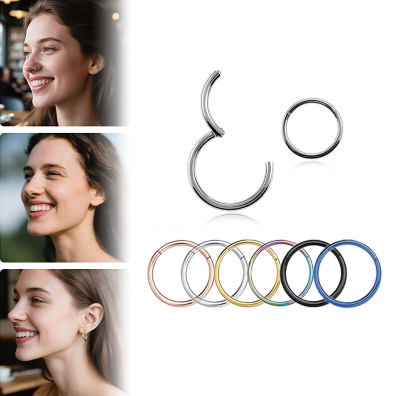 Body Jewelry And Earrings - Kolczyk typu clicker ze stali chirurgicznej