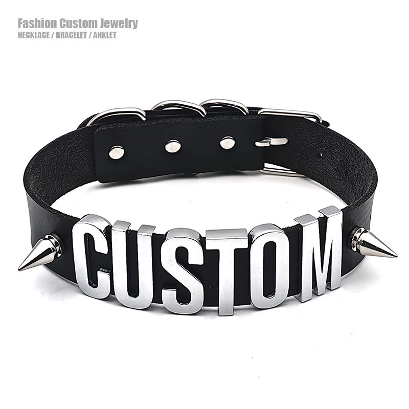 Body Jewelry Goth - Punk nit dostosowane litery kołnierz kolce