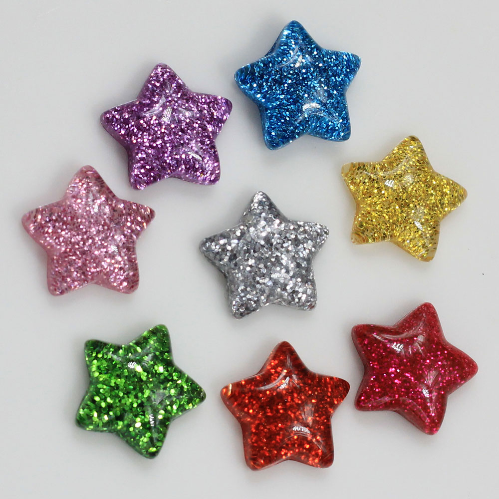 Star Flat Back - Hurtownie 15mm śliczne Glitter gwiazda Flatbacks