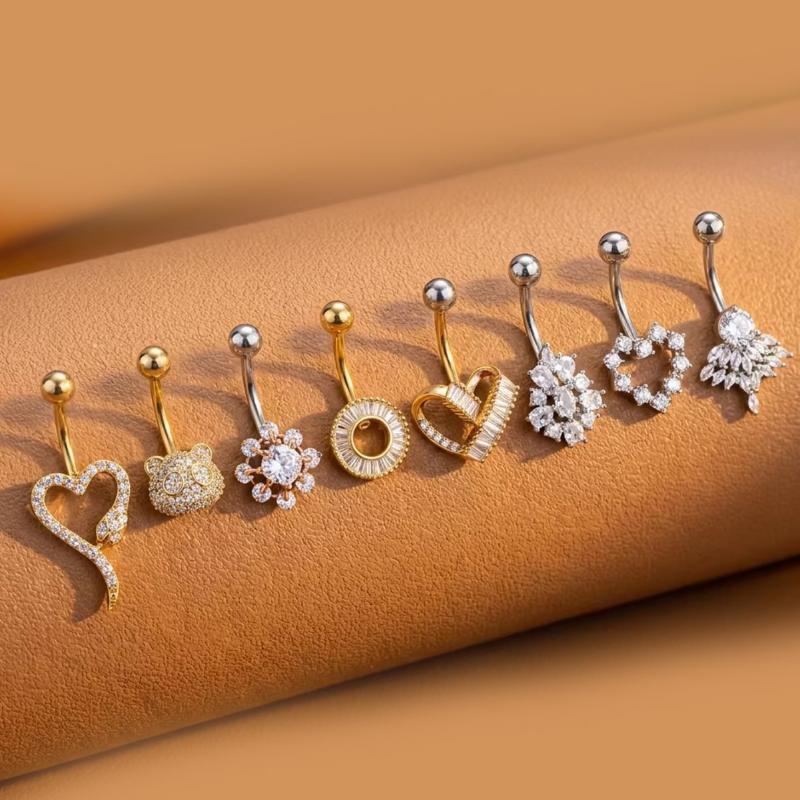 Body Jewelry Charms - Kolczyki do pępka z motywem motyla