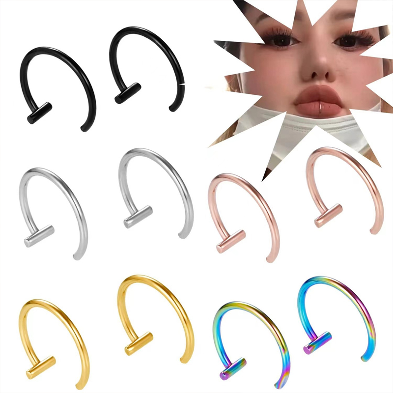 Body Jewelry And Earrings - Kolczyk do wargi ze stali chirurgicznej