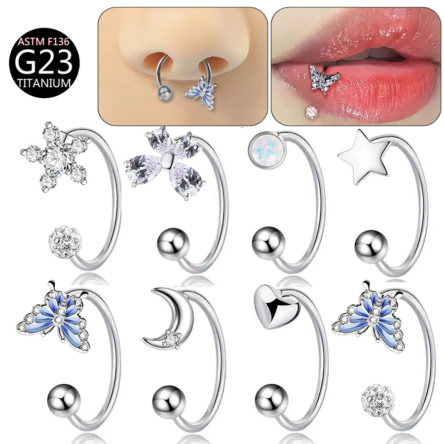 Body Jewelry And Earrings - Kolczyk do ust z tytanu ASTM
