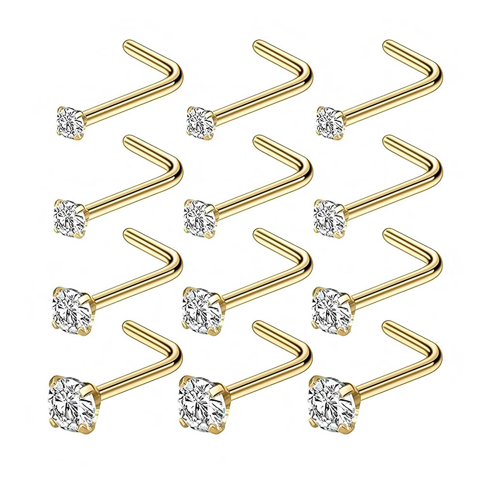 Body Jewelry Kit - 12-częściowy pełny zestaw hipoalergicznych kolczyków do
