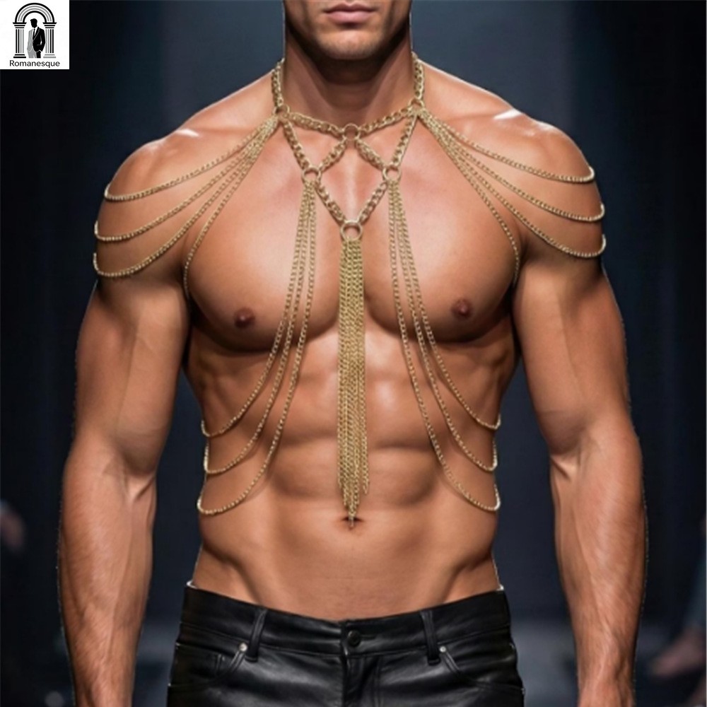 Męski złoty wielowarstwowy łań – Body Jewelry Goth recenzja i cena