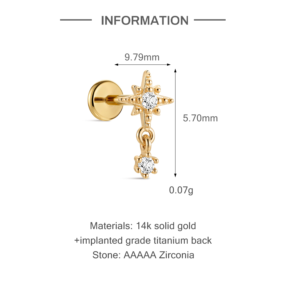 AIDE 14K Złoto Próby 950 Ośmio – Star Flat Back recenzja i cena